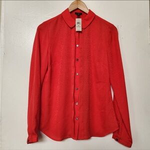 NWT Ann Taylor red button-down shirt blouse size 6